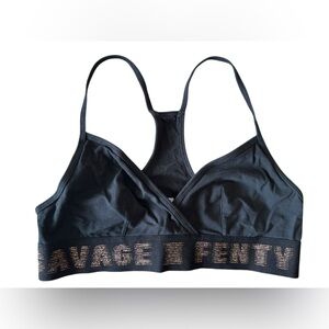 Savage X Fenty Black Logo Bralette, Medium